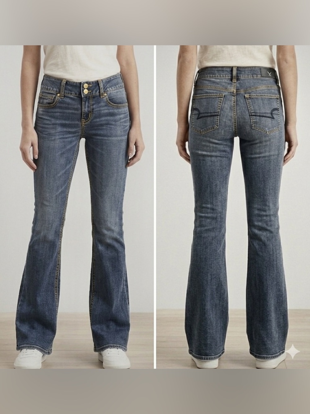 American Eagle Artist Flare Jeans - 6 Short - Low Rise Super Stretch